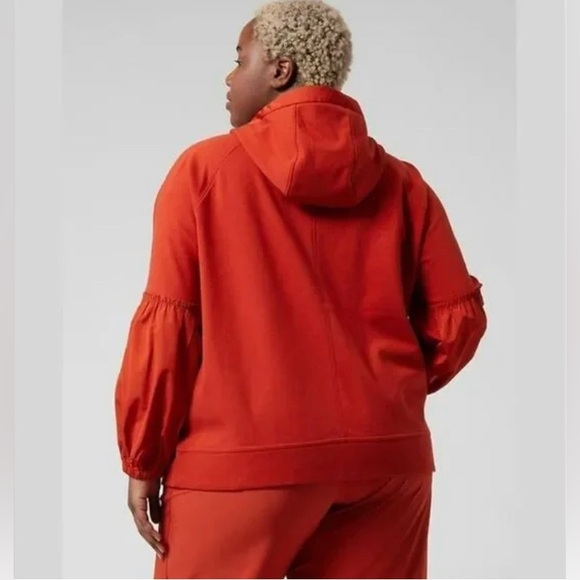 ATHLETA On My Way Triumph Zip-Up HoodieOrganic Cotton Orange Rust Size 3X - Picture 2 of 15